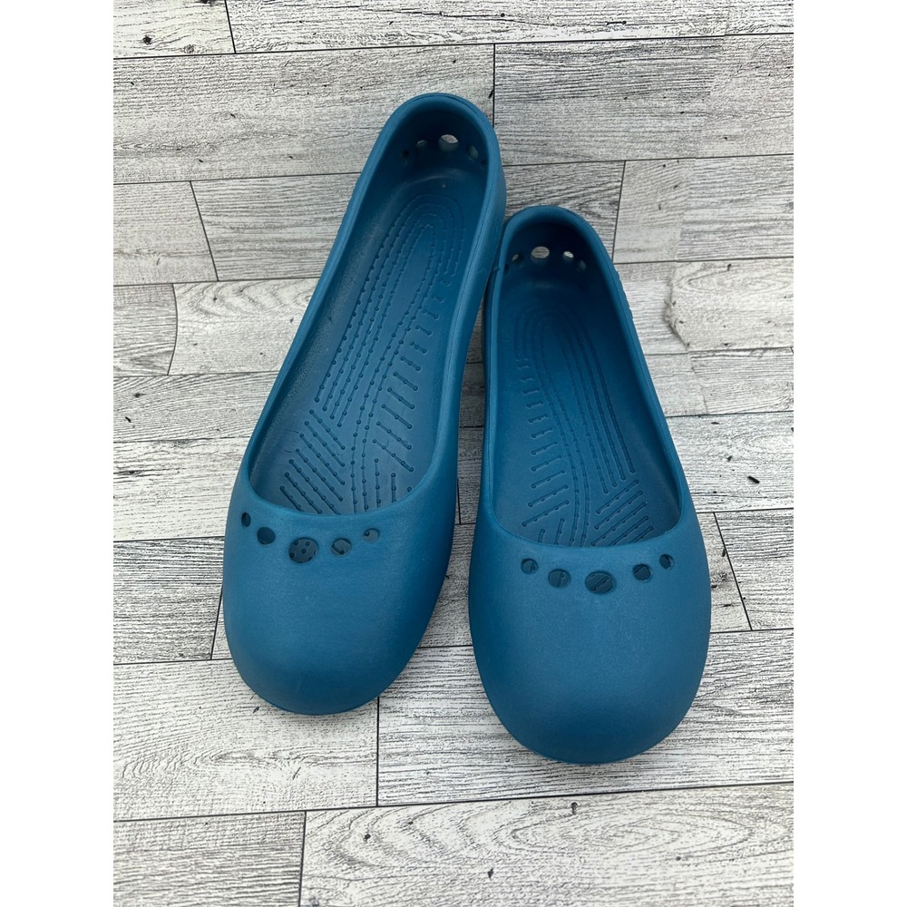 Crocs Kadee Teal Blue Ballet Flats Women Size 7 Slip On Comfort Shoes